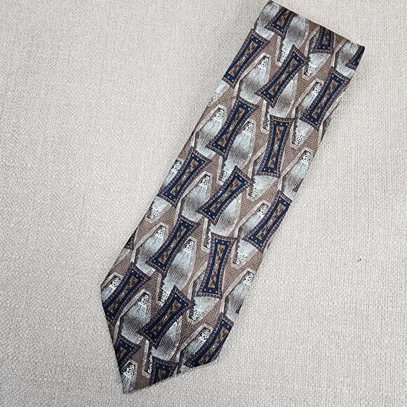 Designer Men's Ties 100% Silk Dark Colors Lot of 6 - Picture 7 of 14